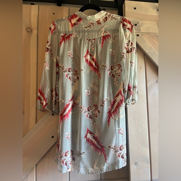 Trinity Semi Sheer Silk Tie Neck Tunic - Picture 7 of 7